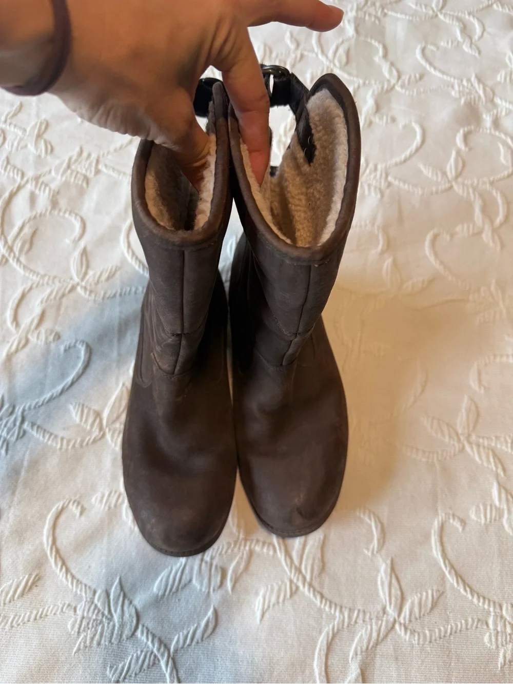 UGG Women’s Dark Brown Aldon Buckle Mid-Calf Boots
